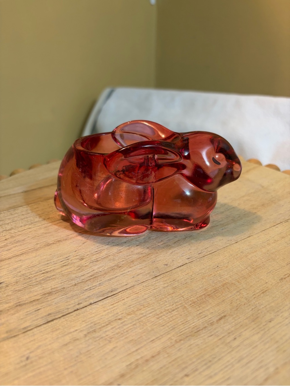 Indiana Glass Ruby Red Glass Bunny Dish
